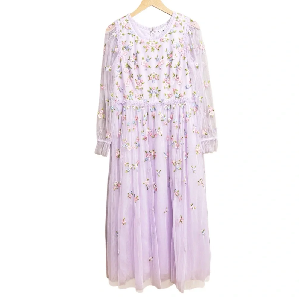 Ivy City Co. Zinnia Floral Embroidered Tulle Maxi Dress_2